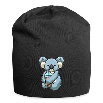 Koala drinks bubble tea - Jersey Beanie - black - Front