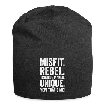 Positivity Misfits Poets Poetry Unique Uniqueness - Jersey Beanie - charcoal grey - Front