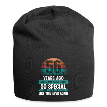 56 Birthday God made something special 56 Year Old - Jersey-Beanie - Schwarz - Vorne
