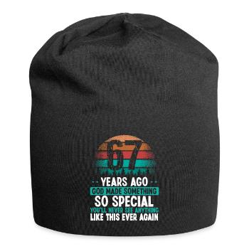 67 Birthday God made something special 67 Year Old - Jersey-Beanie - Schwarz - Vorne