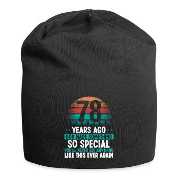 78 Birthday God made something special 78 Year Old - Jersey Beanie - black - Front