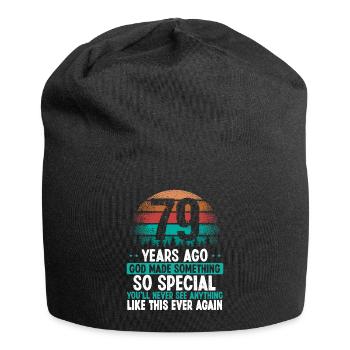 79 Birthday God made something special 79 Year Old - Jersey-Beanie - Schwarz - Vorne