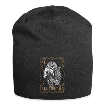 Cat Lucifer Tarot Card Occult Club Gothic Animal - Jersey-Beanie - Anthrazit - Vorne