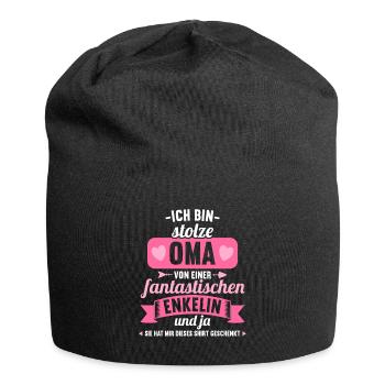 Stolze Oma von fantastischen Enkelin lustiges Oma - Jersey-Beanie - Schwarz - Vorne