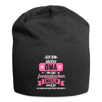 Stolze Oma von fantastischen Enkeln lustiges Oma - Jersey-Beanie - Schwarz - Vorne