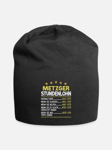 Metzger Stundenlohn - Jersey-Beanie - Schwarz