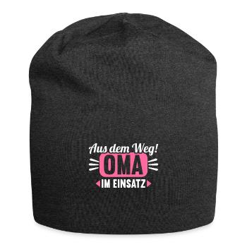 Aus dem Weg Oma im Einsatz Omi Grandma - Jersey-Beanie - Anthrazit - Vorne