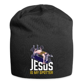 Jesus Is My Spotter Jesus Gift - Jersey Beanie - black - Front