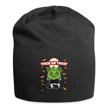Trick Or Treat Scary Creepy Halloween Monster - Jersey Beanie - black - Front