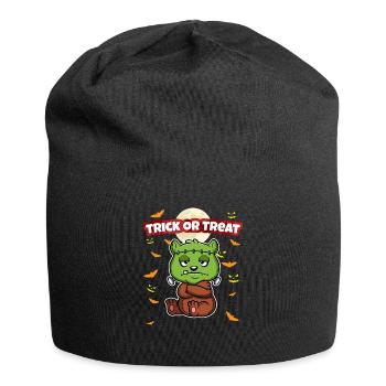 Trick Or Treat Scary Creepy Halloween Monster - Jersey Beanie - black - Front