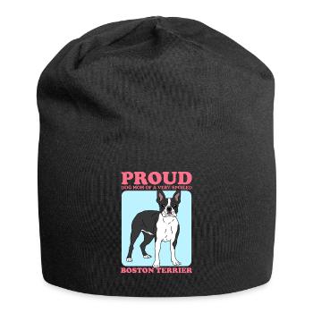 Boston Terrier Mom Hunde Hundebesitzer Geschenk - Jersey-Beanie - Schwarz - Vorne