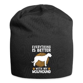 Tout est mieux avec Irish Wolfhound Wolfhound - Bonnet en jersey - noir - Devant