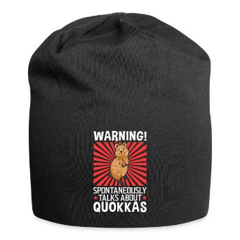 Redet über Quokka australisches Beuteltier - Jersey-Beanie - Schwarz - Vorne