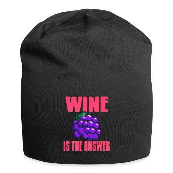 Le vin est la réponse Drôle de t-shirt amateur de vin - Bonnet en jersey - noir - Devant