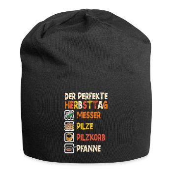 Pilze Sammeln Pilzsammler Pilzexperte Spruch - Jersey-Beanie - Schwarz - Vorne