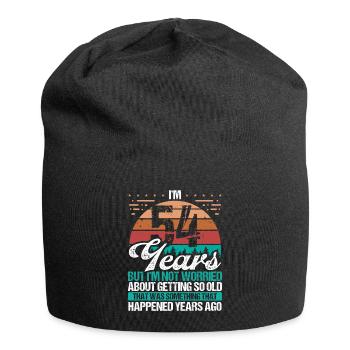 54 Years Old Sarcasm Humor Old Funny 54 Birthday - Jersey Beanie - black - Front