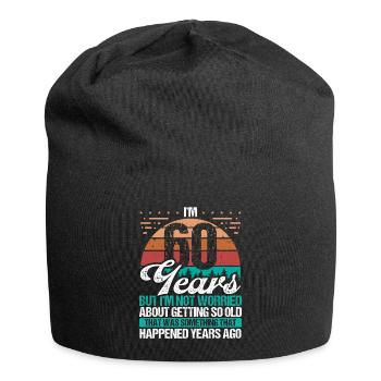 60 Years Old Sarcasm Humor Old Funny 60 Birthday - Jersey-Beanie - Schwarz - Vorne