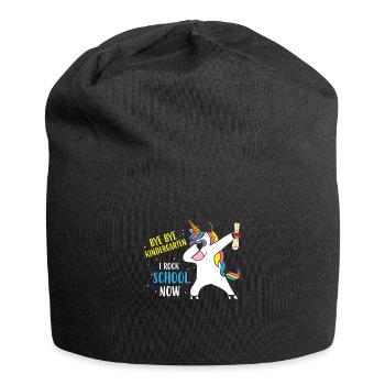 Bye Bye Kindergarten I Rock School Now Unicorn - Jersey Beanie - black - Front