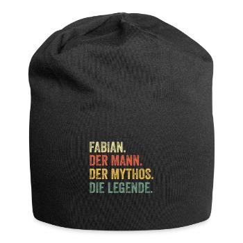 Fabian Mann Mythos Legende Vorname Name - Jersey-Beanie - Schwarz - Vorne
