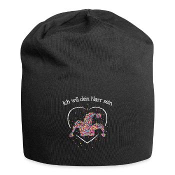 Narr Narren Narrenkappe Jeck Karneval Fasching - Jersey-Beanie - Schwarz - Vorne