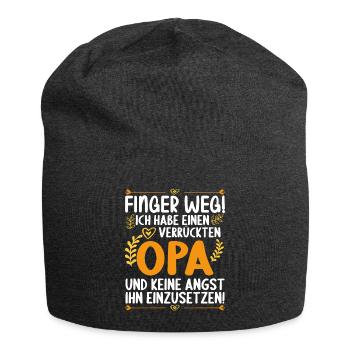 Finger weg ich habe einen verrückten Opa - Jersey-Beanie - Anthrazit - Vorne