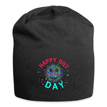 Dot Pattern Colorful Smile Happy Dot Day - Jersey-Beanie - Schwarz - Vorne