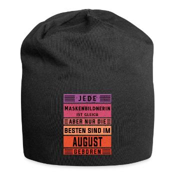 Kosmetiker Geburtstag August geboren - Jersey-Beanie - Schwarz - Vorne