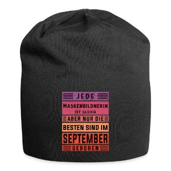 Kosmetiker Geburtstag September geboren - Jersey-Beanie - Schwarz - Vorne