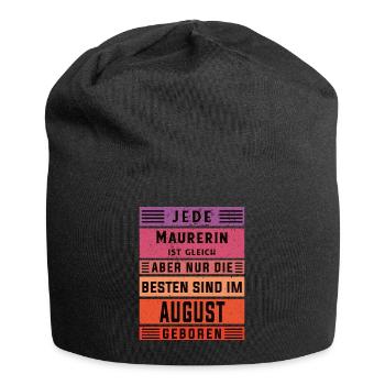 Maurerin Geburtstag August geboren Handwerker - Jersey-Beanie - Schwarz - Vorne