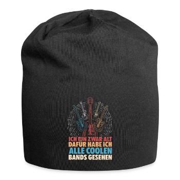 Rocker und Gitarrenliebhaber alle coolen Rockbands - Jersey-Beanie - Schwarz - Vorne