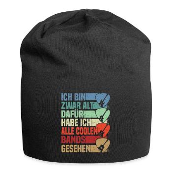 Rocker und Gitarrenliebhaber alle coolen Rockbands - Jersey-Beanie - Schwarz - Vorne