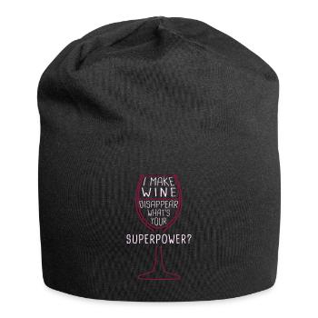 I Make Wine Disappear What's Your Superpower - Jersey-Beanie - Schwarz - Vorne