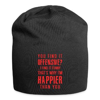 You Find It Offensive? I Find It Funny - Jersey-Beanie - Schwarz - Vorne