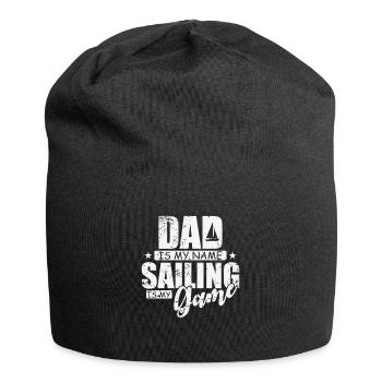 Papa est mon nom, la voile est mon jeu, Segeln - Bonnet en jersey - noir - Devant