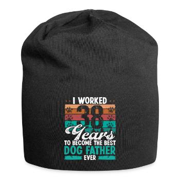 38 Year Old Best Dog Father 38 Birthday Dog Dad - Jersey-Beanie - Schwarz - Vorne