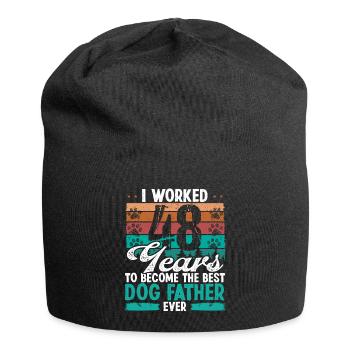 48 Year Old Best Dog Father 48 Birthday Dog Dad - Jersey Beanie - black - Front