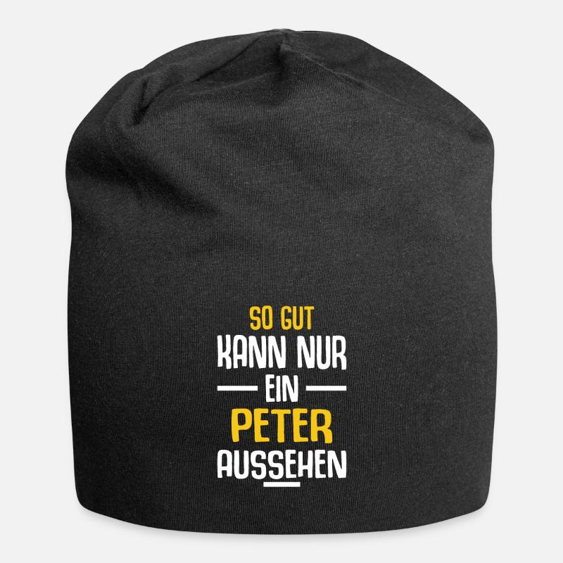 Peter Vorname Name Geburtstag - Jersey-Beanie - Schwarz