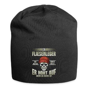 Fliesenleger - Jersey-Beanie - Schwarz - Vorne