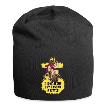 J’aime Jésus mais je bois un petit cadeau de Jésus - Bonnet en jersey - noir - Devant