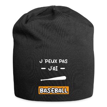 je peux pas j'ai baseball batte cadeau baseball - Bonnet en jersey - noir - Devant