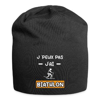 je peux pas j'ai biathlon cadeau biathlon - Bonnet en jersey - noir - Devant