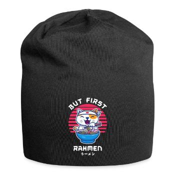 But First Ramen Katze Japan Kawaii - Jersey-Beanie - Schwarz - Vorne