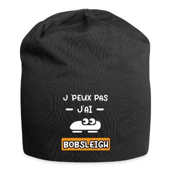 je peux pas j'ai bobsleigh cadeau bobsleigh - Bonnet en jersey - noir - Devant