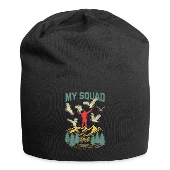 Raubvogel lustige Falkner Spruch Jagd design - Jersey-Beanie - Schwarz - Vorne