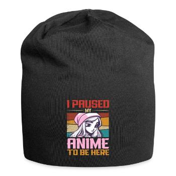 I Paused My Anime To Be Here Japan Manga - Jersey-Beanie - Schwarz - Vorne