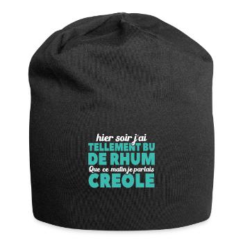 Hier Soir J'ai Tellement Bu De Rhum - Bonnet en jersey - noir - Devant