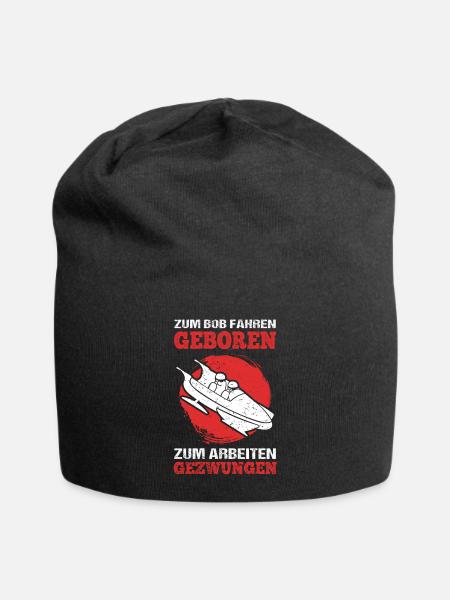 Bobsport Rennrodel Schlitten Bobschlitten Bobbahn - Jersey-Beanie - Schwarz