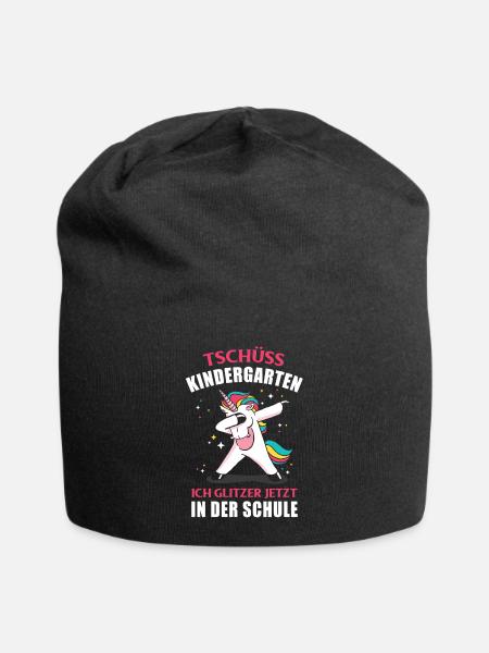 Tschüss Kindergarten Ich Glitzer in der Schule - Jersey-Beanie - Schwarz