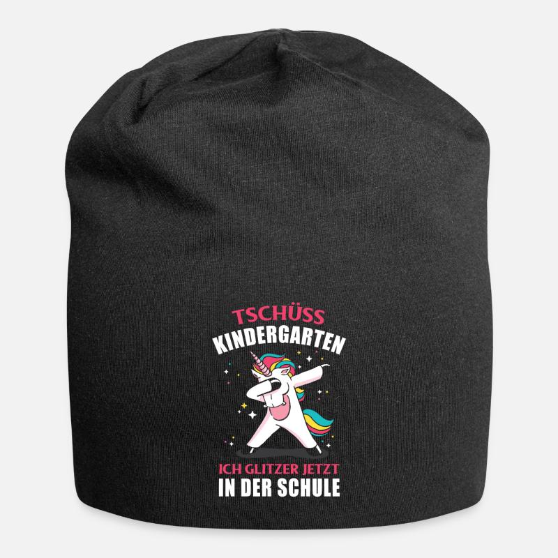 Tschüss Kindergarten Ich Glitzer in der Schule - Jersey-Beanie - Schwarz
