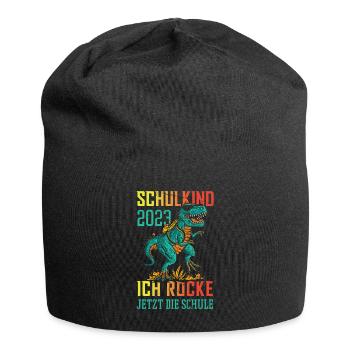 Dino Schulkind 2023 Ich Rocke Jetzt Die Schule - Jersey-Beanie - Schwarz - Vorne